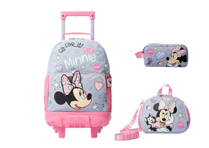Combo Rueda, Lonchera y Cartuchera Minnie